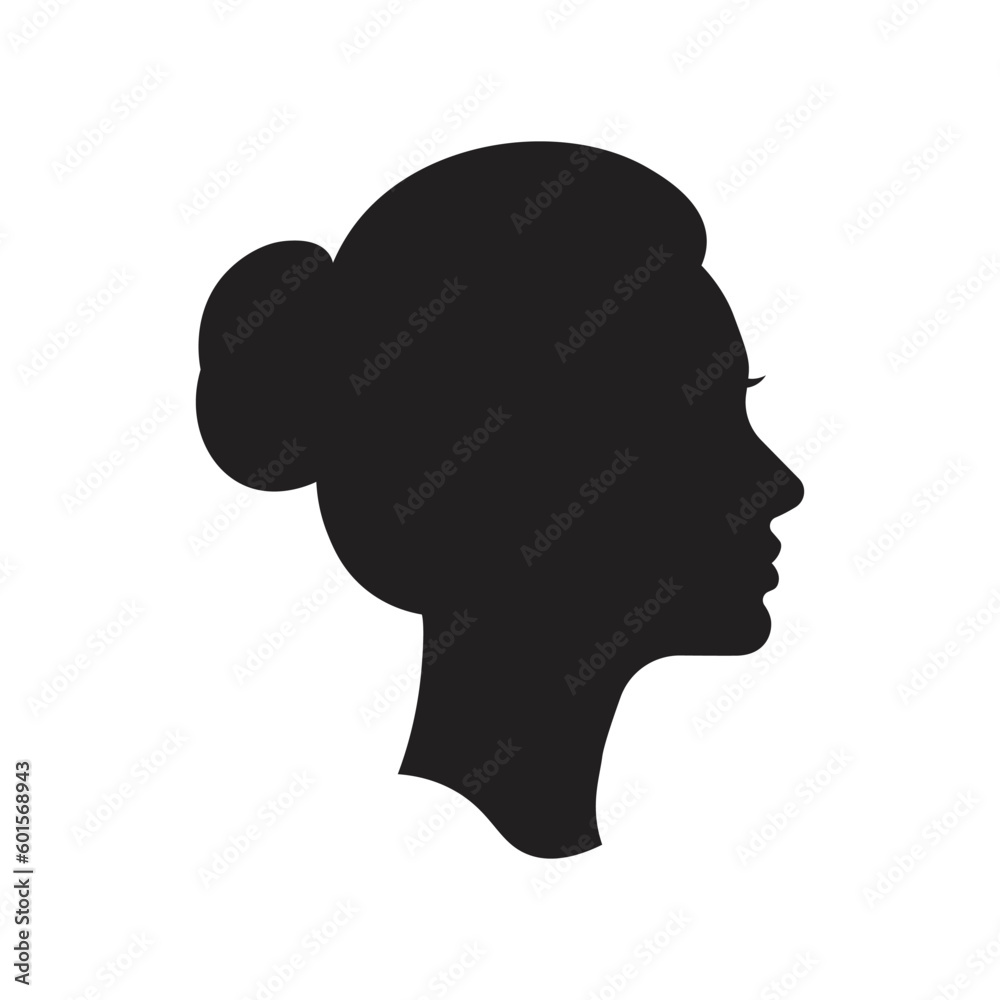 women side face silhouette vector