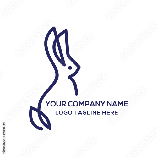 Rabbit icon logo design with vector file.