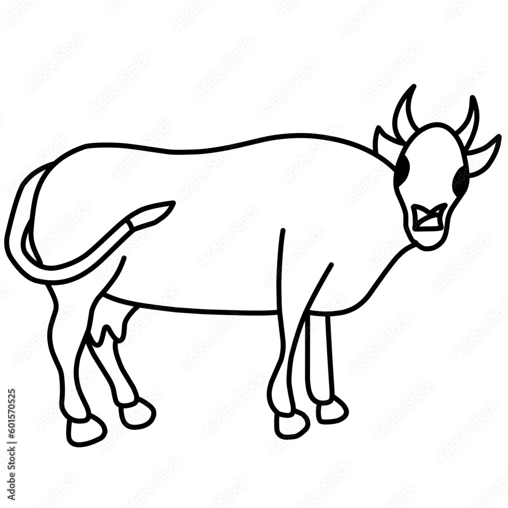 Fototapeta premium Cow Outline Vector