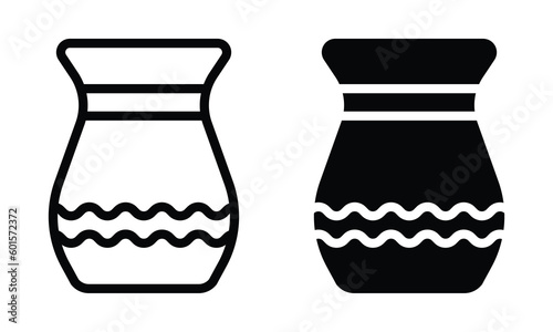 Vase icon with outline and glyph style.