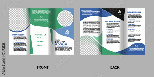 trifold two side, company brochure template