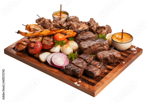 Parrillada in transparent background. Generative AI.