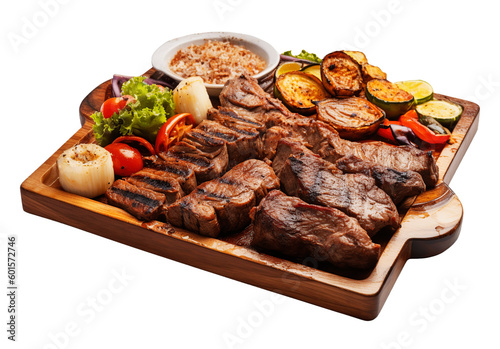 Parrillada in transparent background. Generative AI.