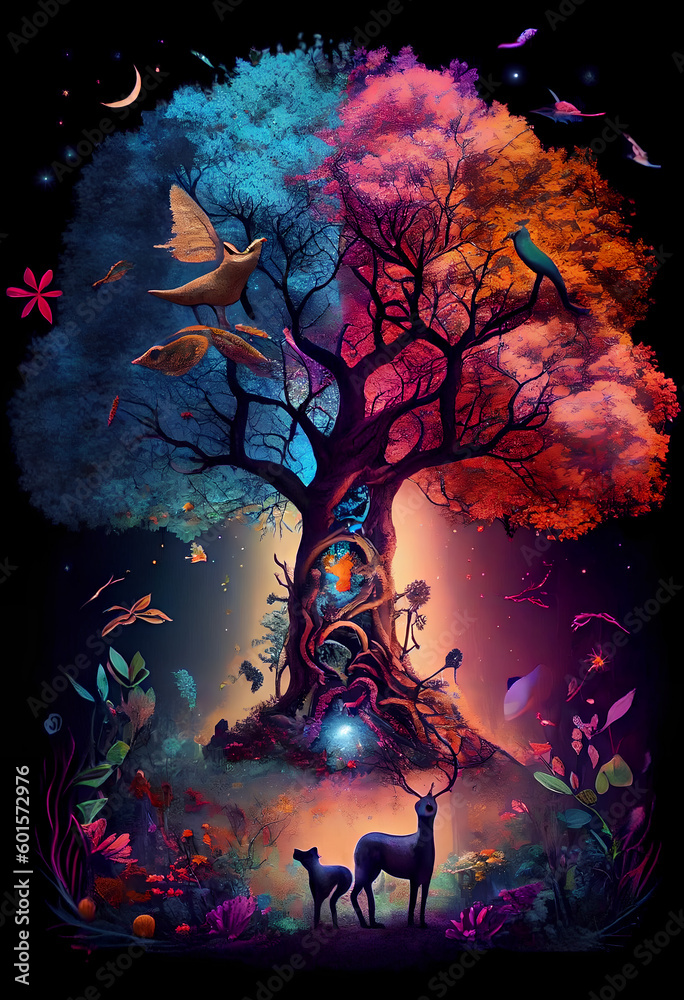 Fototapeta premium The mysterious tree that holds the world 