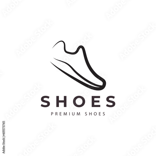 shoes minimalist line logo vector icon illustration design