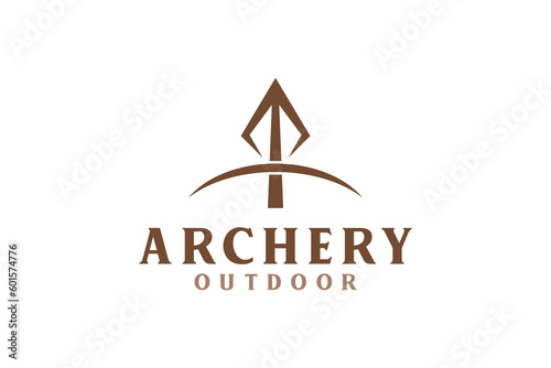 Arrow head archer logo design vintage traditional weapon icon symbol