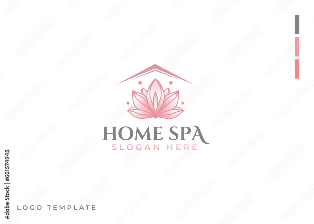 luxury lotus flower beauty spa logo design