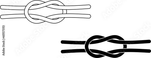 outline silhouette square knot icon set isolated on white background