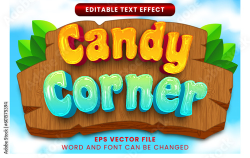 Candy corner 3d vector text effect
