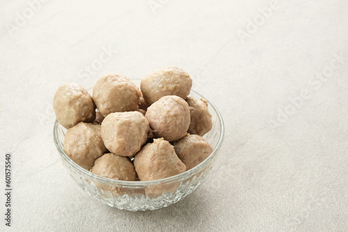 Meatballs or Bakso, made from minced beef and tapioca flour. Food preparation
