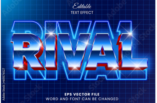 3d rival vintage retro style vector text effect