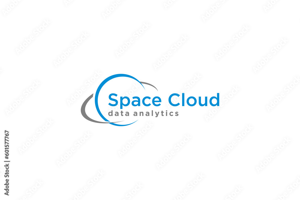 Space cloud logo design modern technology data center icon symbol Space cloud logo design modern technology data center icon symbol