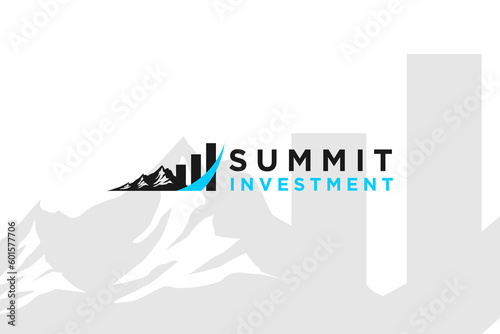 Mountain peak diagram template logo design business icon symbol