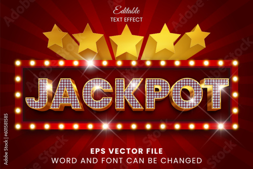 3D shiny luxury jackpot vector text effect