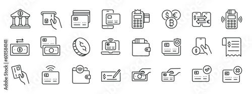 Payment thin line icons. Editable stroke. For website marketing design, logo, app, template, ui, etc. Vector illustration.