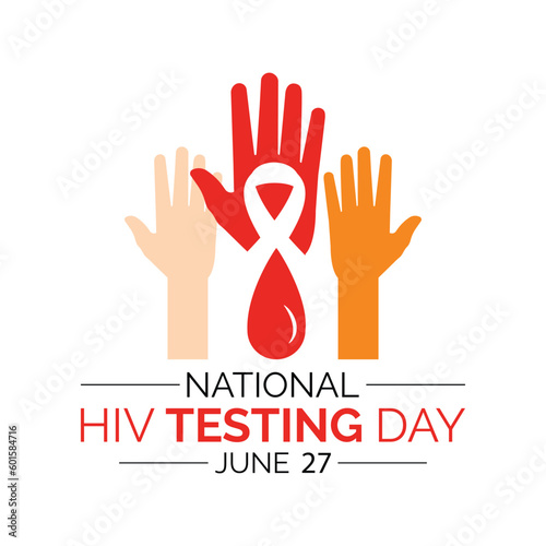 HIV Testing day is observed every year on June 27th. banner design template Vector illustration background design.