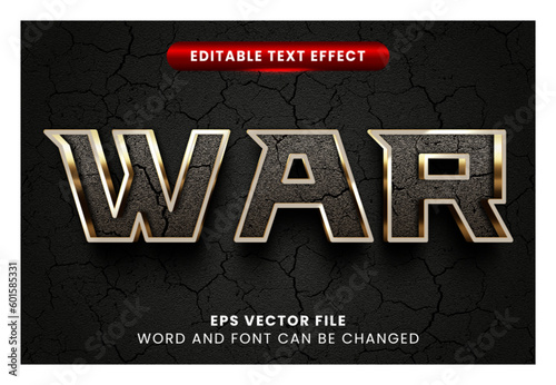 cracked war vector text effect