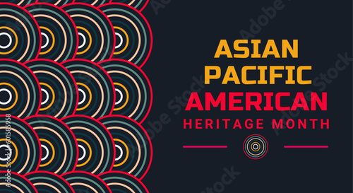 Asian American and Pacific Islander Heritage Month. Vector banner for ads, social media, card, poster, background.