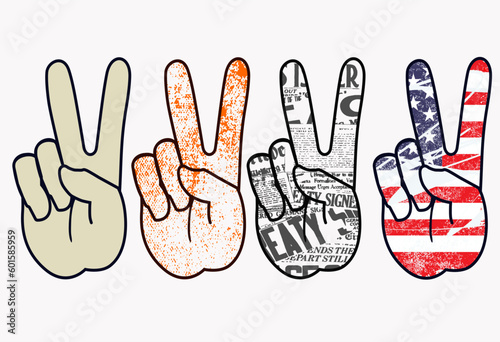 Peace Hand Motip Newspaper - Peace Hand Vector usa flag and motip spotting Vector, Peace Hand And Clip Art, the American flag, patriotic sign, vector icon for apps, websites, T-shirts, etc., isolated 