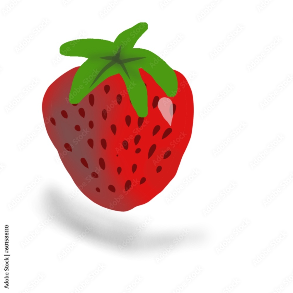 strawberry isolated on white 3D render strawberry isolated on white 3D render