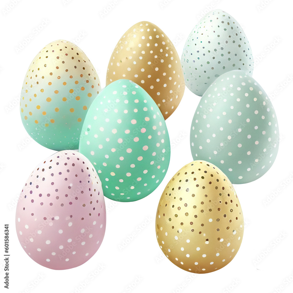 Easter eggs  Isolated on a white background. Ai generated