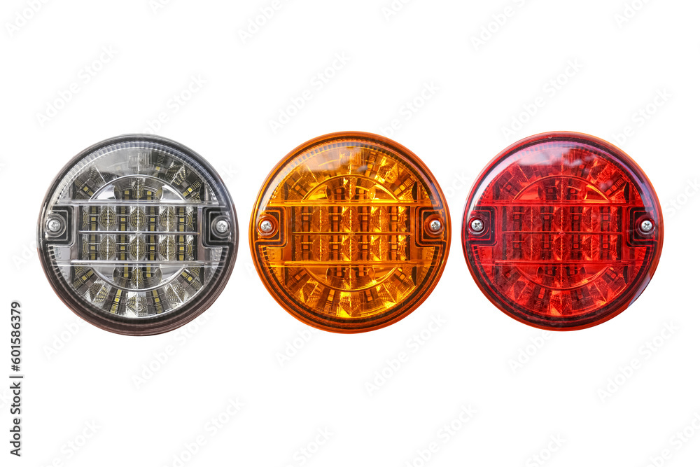 Car tail lights LED technology Isolated from the white background
