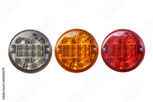 Car tail lights LED technology Isolated from the white background clipping part