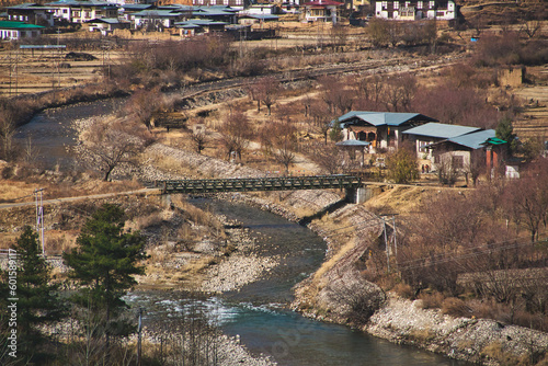 Old Wooden bridge to cross the Paro Chhu river