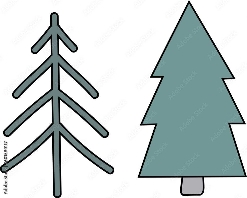 Mountains, clouds, trees cartoon vector Mountains, clouds, trees cartoon vector