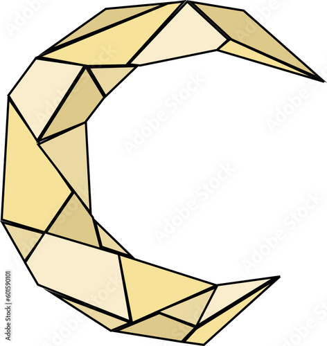 Moon crystalline stock vector illustration.