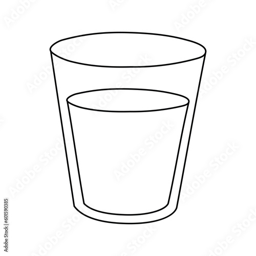 Water glass icon isolated on white