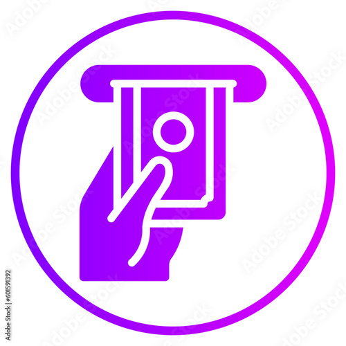 cash withdrawal gradient icon