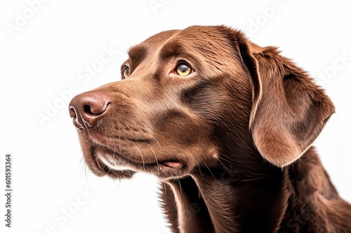 Retrato de un perro de color marrón.  Chesapeake bay retriever