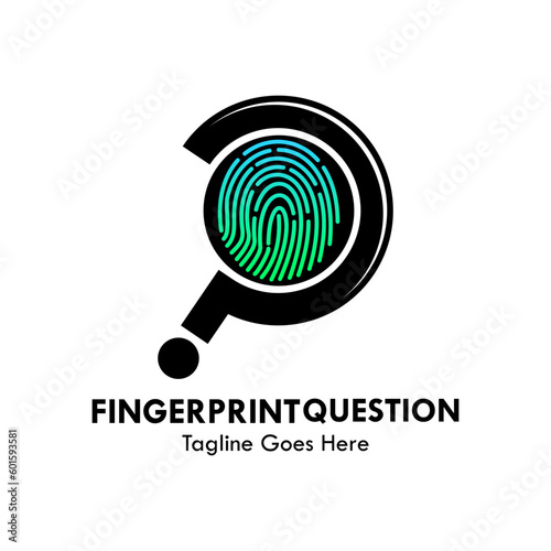 Fingerprint question logo template illustartion