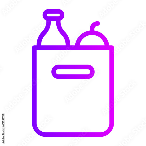 grocery bag gradient icon