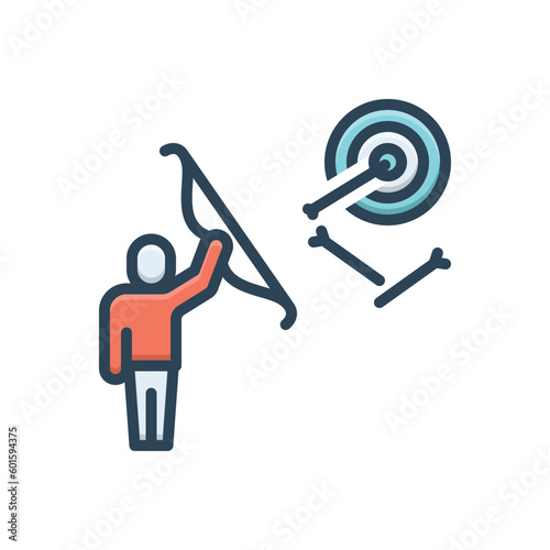 Color illustration icon for until