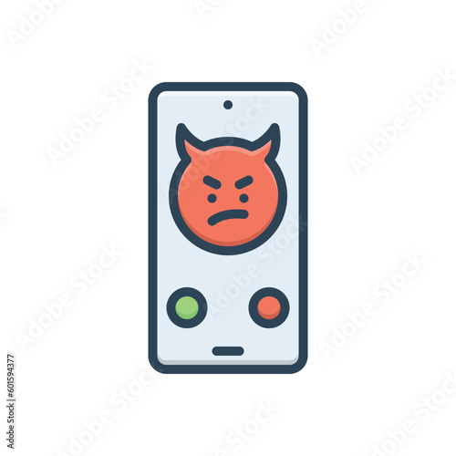 Color illustration icon for threatened 
