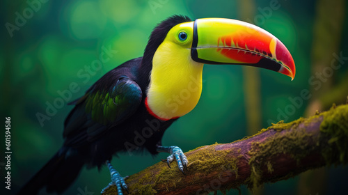Keel-billed Toucan in the wild. Generative AI