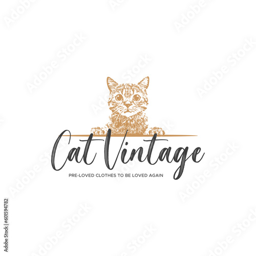The logo illustrates a cat. It is suitable for use as a t-shirt for the cat lover community.