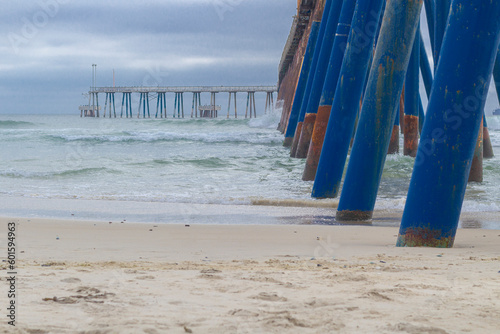 view of the lower part of the pier in rosarito beach baja california photo