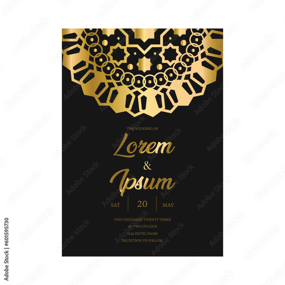 Luxury mandala wedding invitation card design