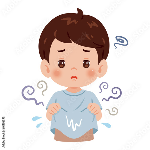 生乾きのニオイを気にする男の子