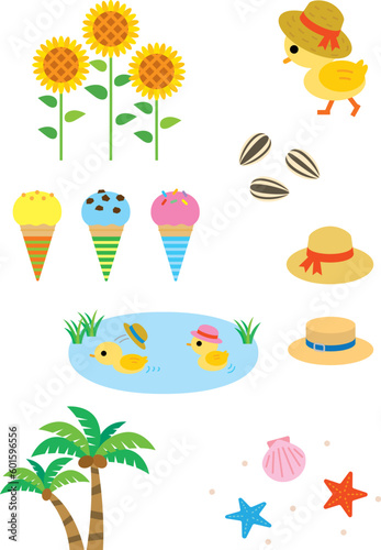 かわいい夏の風物イラスト
