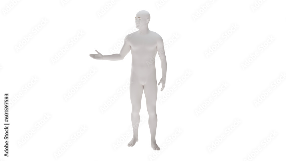 White plastic High resolution conceptual human 3D anatomy body 3d illustration isolated White plastic High resolution conceptual human 3D anatomy body 3d illustration isolated