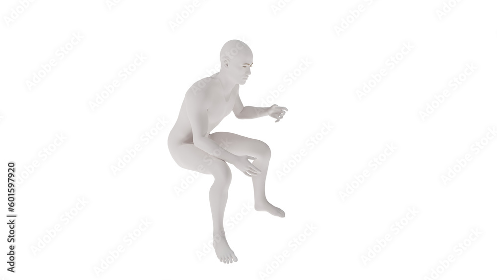 White plastic High resolution conceptual human 3D anatomy body 3d illustration isolated White plastic High resolution conceptual human 3D anatomy body 3d illustration isolated