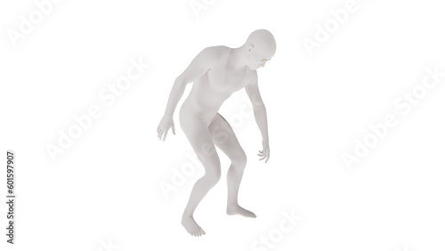 White plastic High resolution conceptual human 3D anatomy body 3d illustration isolated 