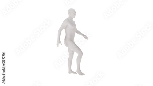 White plastic High resolution conceptual human 3D anatomy body 3d illustration isolated 