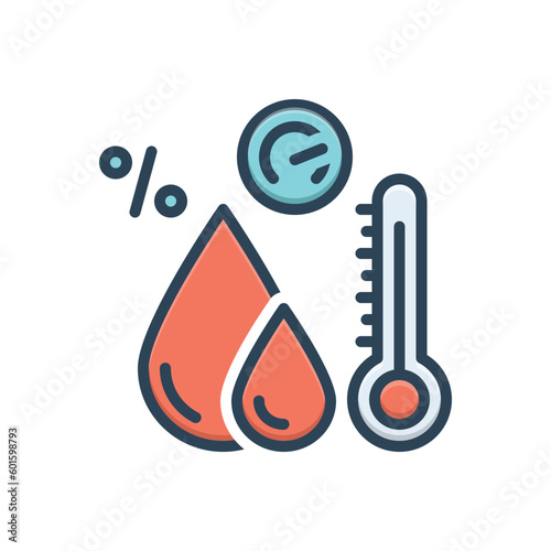 Color illustration icon for humidity 