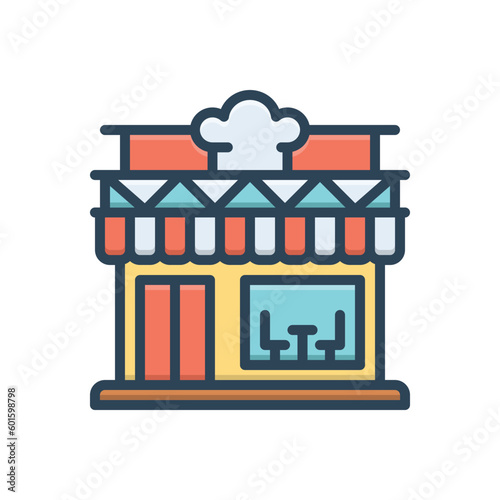 Color illustration icon for restaurants 