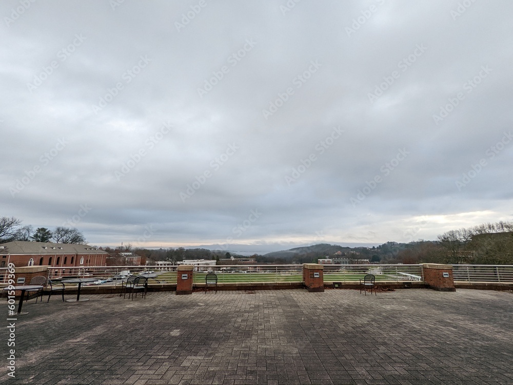 UNG Dahlonega Balcony on a Cloudy Day: A Scenic View of the University in Gray Weather